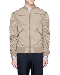 Kolor | Green Ruched Sleeve Bomber Jacket for Men | Lyst