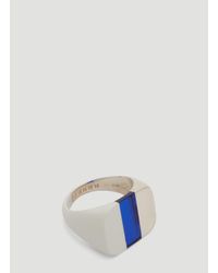 Maison Margiela Metallic Inlayed Resin Signet In Silver for men
