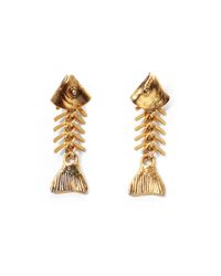 Lulu Frost - Metallic *vintage* Fish Bone Earrings - Lyst