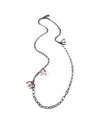 Lulu Frost - Metallic Decade Caged Pearl And Black Hematite Messenger Necklace - Lyst