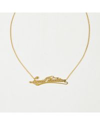vuitton louis gold karat script pendant necklace diamond yellow browse lyst stores