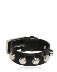 Saint Laurent | Black Buckled Leather Bracelet | Lyst