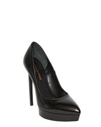 Saint Laurent | Black 130mm Janis Tumbled Leather Pumps | Lyst