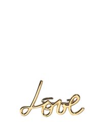Lanvin Metallic Love Gold Plated Brass Double Ring