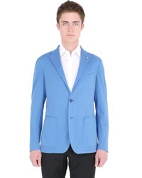 Tagliatore | Blue Stretch Heavy Cotton Poplin Jacket for Men | Lyst
