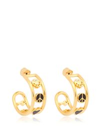 Marc By Marc Jacobs | Black Enameled Happy House Hoop Earrings | Lyst