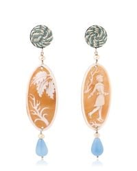 Anna E Alex | Orange Ice Skating Cameo Earrings | Lyst