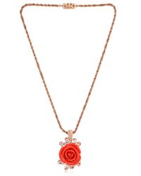 Mawi | Black Rose And Crystal Pendant | Lyst