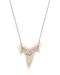 Samira 13 | Metallic Shark Tooth Necklace With Diamonds | Lyst