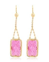 Jade Jagger | Purple Ruby & Diamonds Drop Earrings | Lyst