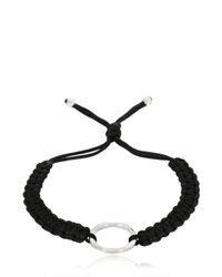 Montblanc | Black Cord Bracelet With Silver Ring | Lyst
