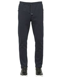 Dolce & Gabbana | Black Crown Embroidered Cotton Jogging Pants for Men | Lyst