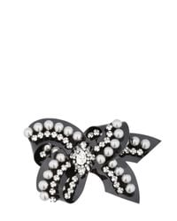 Shourouk - Black Bow Line Rose Pin - Lyst