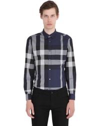 Burberry Brit | Blue Fred Exploded Check Button-Down Cotton Shirt for Men | Lyst