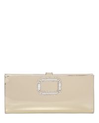 Roger Vivier | Metallic Pilgrim Swarovski Mirror Leather Clutch | Lyst