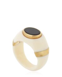 Aurelie Bidermann | Black Dians Ivory Bakelite Ond Onyx Ring | Lyst