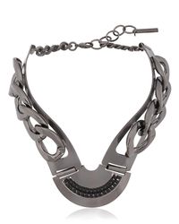 Pluma | Black Gunmetal Necklace | Lyst