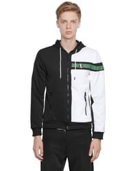 Bikkembergs | Black Two Tone Zip-up Nylon Sweatshirt for Men | Lyst