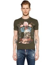 DSquared² | Green Geisha Printed Washed Jersey T-shirt for Men | Lyst
