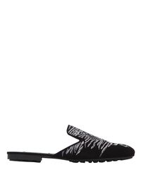KENZO Black 10mm Custer Embroidered Suede Mules