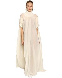Jil Sander White Silk Crepe Long Dress