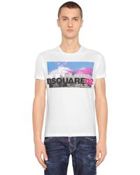 DSquared² White Desert Printed Cotton Jersey T-shirt for men