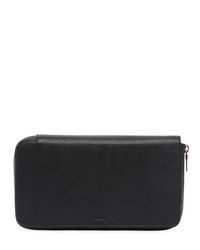 Bally Black Traveller Saffiano Leather Zip Wallet for men