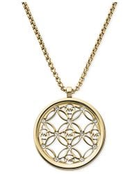 Michael Kors | Metallic Clear Open Logo Pendant Necklace | Lyst