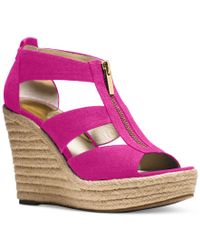 Lyst - Michael Kors Michael Damita Platform Wedge Sandals in Pink