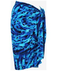 Miraclesuit Blue Printed Sarong Skirt Swim Cover-up