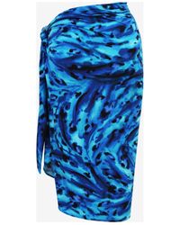 Miraclesuit Blue Printed Sarong Skirt Swim Cover-up