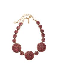 Oscar de la Renta | Pink Disk Necklace | Lyst