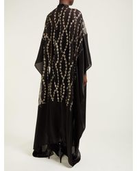 Haider Ackermann Black Floral Embroidered Silk Blend Kimono Style Coat