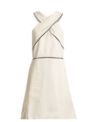 Zeus + Dione White Helen Pleated Silk Dress