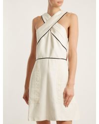 Zeus + Dione White Helen Pleated Silk Dress