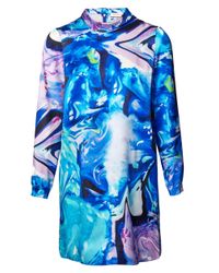 Matthew Williamson | Blue Printed Silk Shirt Dress | Lyst