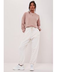 Missguided Pink Rose Contrast Stitch Cropped Hoodie