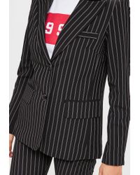 Lyst Missguided Black Pinstripe Blazer In Black