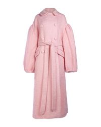 Simone Rocha Pink 'sparkle' Long Wool Blend Coat