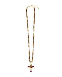 Oscar de la Renta | Brown Café Semi Precious Crystal Necklace | Lyst