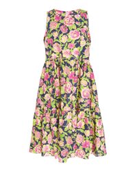 Mds Stripes Multicolor Sleeveless Peasant Dress