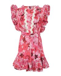 CeliaB Pink Jacaranda Flutter Midi Dress
