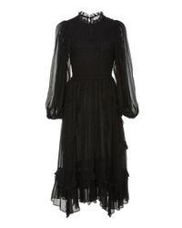 Ulla Johnson Black Arielle Ruched Dress