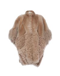 Agnona | Multicolor Fur Block Zip Poncho | Lyst
