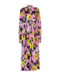 MSGM | Multicolor Floral Velvet Maxi Dress | Lyst