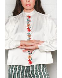 grandad collar blouse