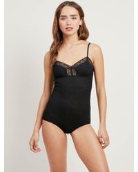 Morgan Lane - Black Lilian Bodysuit In Noir - Lyst