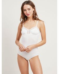 Morgan Lane - White Lilian Bodysuit In Chalk - Lyst