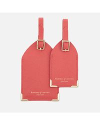 Aspinal Red Set Of Two Luggage Tags