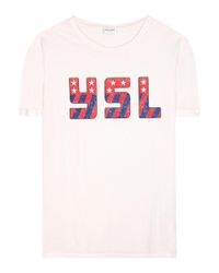 Saint Laurent Pink Printed Cotton T-shirt